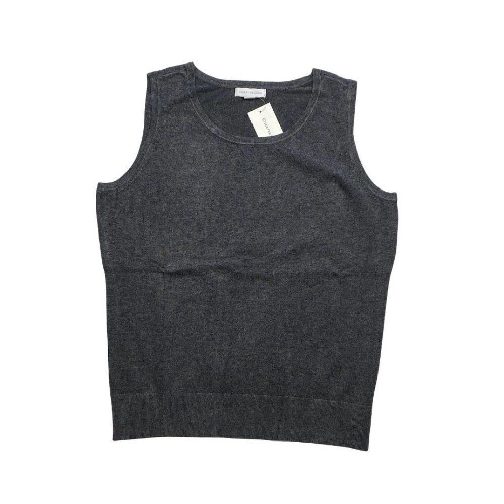 Charter Club Gray Sleeveless Sweater